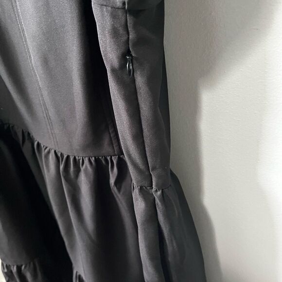 JADE Black Bubble Sleeve Tiered Dress L NWOT - Picture 4 of 7